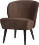 Fauteuil Sara Woood - velours - marron foncé - 71x59x70