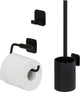 Col Tigre - ensemble d'accessoires de toilette - brosse de toilette avec support - porte-rouleau de papier toilette sans rabat - crochet à serviette - - noir