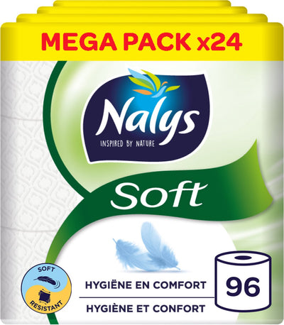 Papier toilette doux Nalys - 96 rouleaux - blanc - pack économique