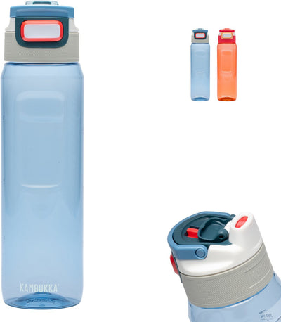 Gourde Kambukka Elton 1l - bleu Niagara avec couvercle 3 en 1 et nettoyage facile