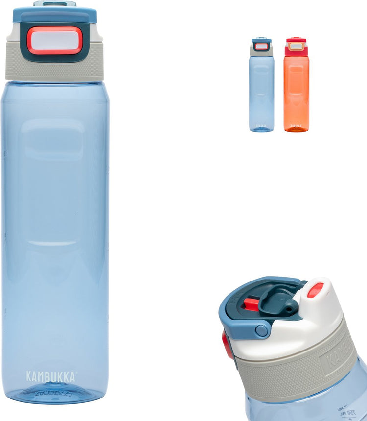 Gourde Kambukka Elton 1l - bleu Niagara avec couvercle 3 en 1 et nettoyage facile