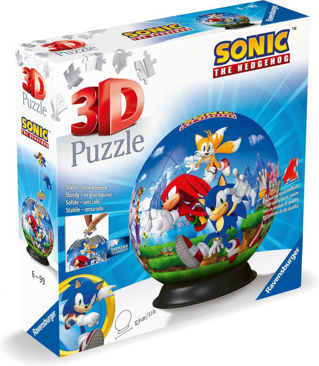 Ravensburger 3d Puzzle Ball The Hedgehog, 72st.