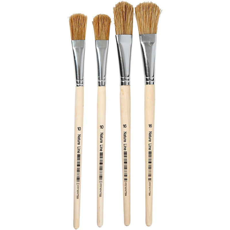 Pinceaux à laque Creativ company, taille 10+16, l : 13-18 mm, l : 13-17 cm, plats, 4 pièces 1 boîte