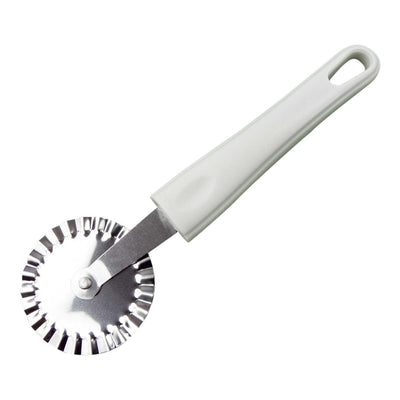 Coupe-pizza Aro houseware en acier inoxydable avec manche en plastique blanc