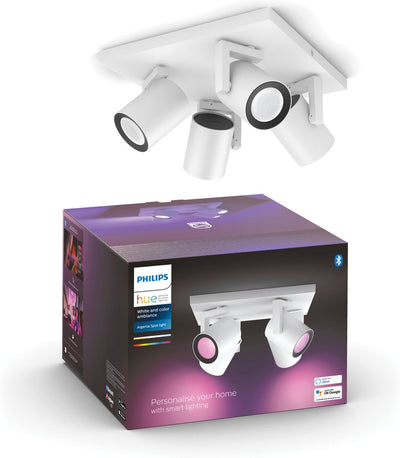 Spot en saillie Philips Hue Argenta - lumière blanche et colorée - 4 spots - blanc