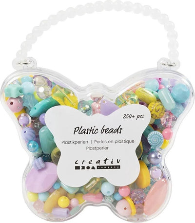 Perles en plastique Creativ company, d 5-35 mm, taille de trou 1-8 mm, différentes couleurs, 193 gr, 300 ml 1 boîte