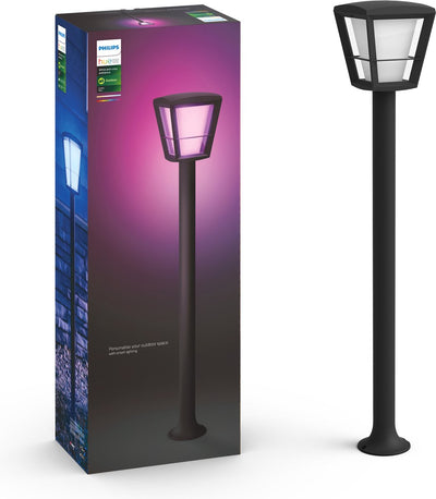 Lampe sur pied Philips Hue Econic - lumière blanche et colorée - noir - haute