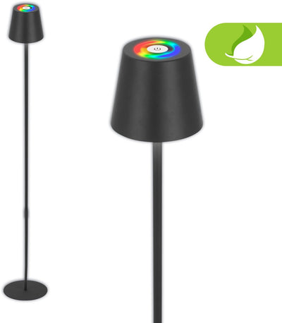 Briloner - lampadaire RGB rechargeable - lampadaire intérieur et extérieur - dimmable - avec batterie - ø20,8 x 133 cm - noir