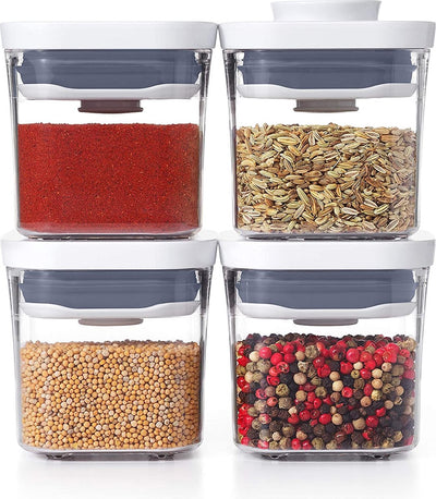 Conteneur de stockage Oxo pop 2.0 mini carré - mini - lot de 4 pièces