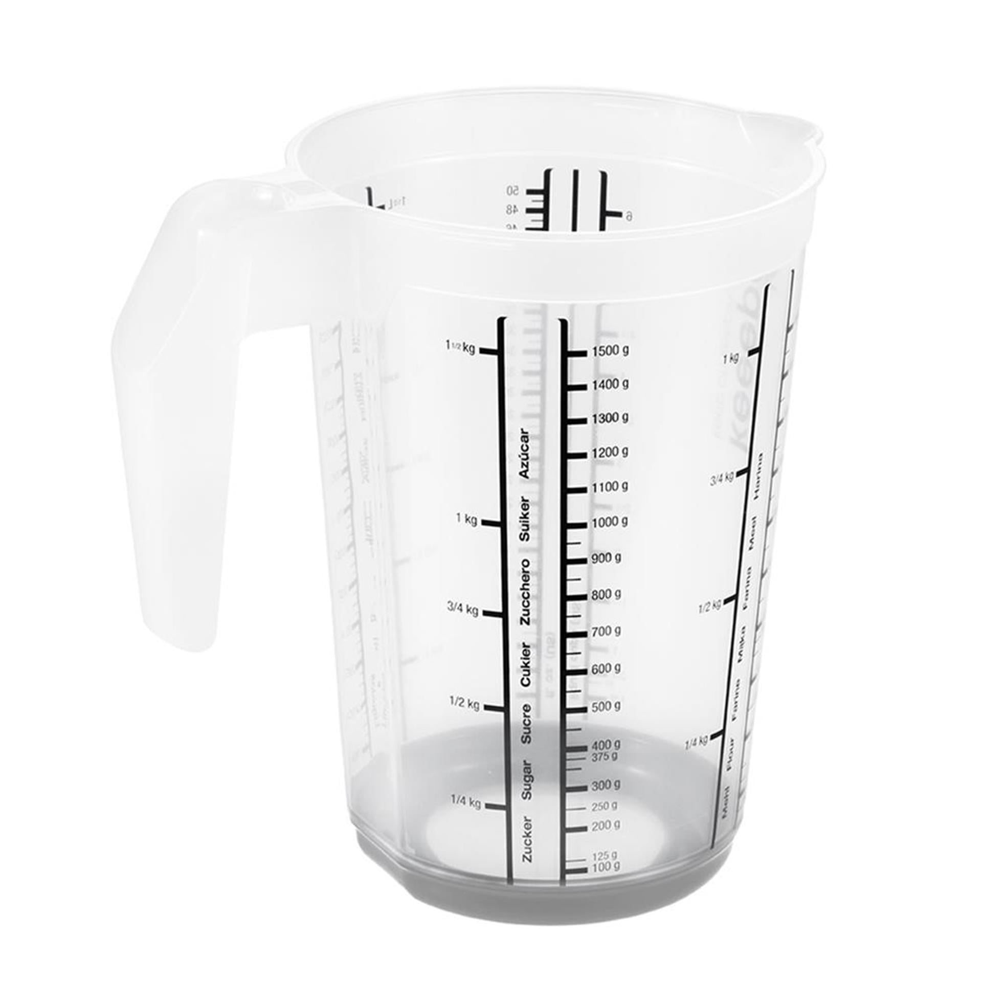 Keeper verre doseur antidérapant 1,5l gris
