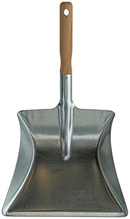 1003265 - pelle à poussière galvanisée + manche en bois | 10 pièces