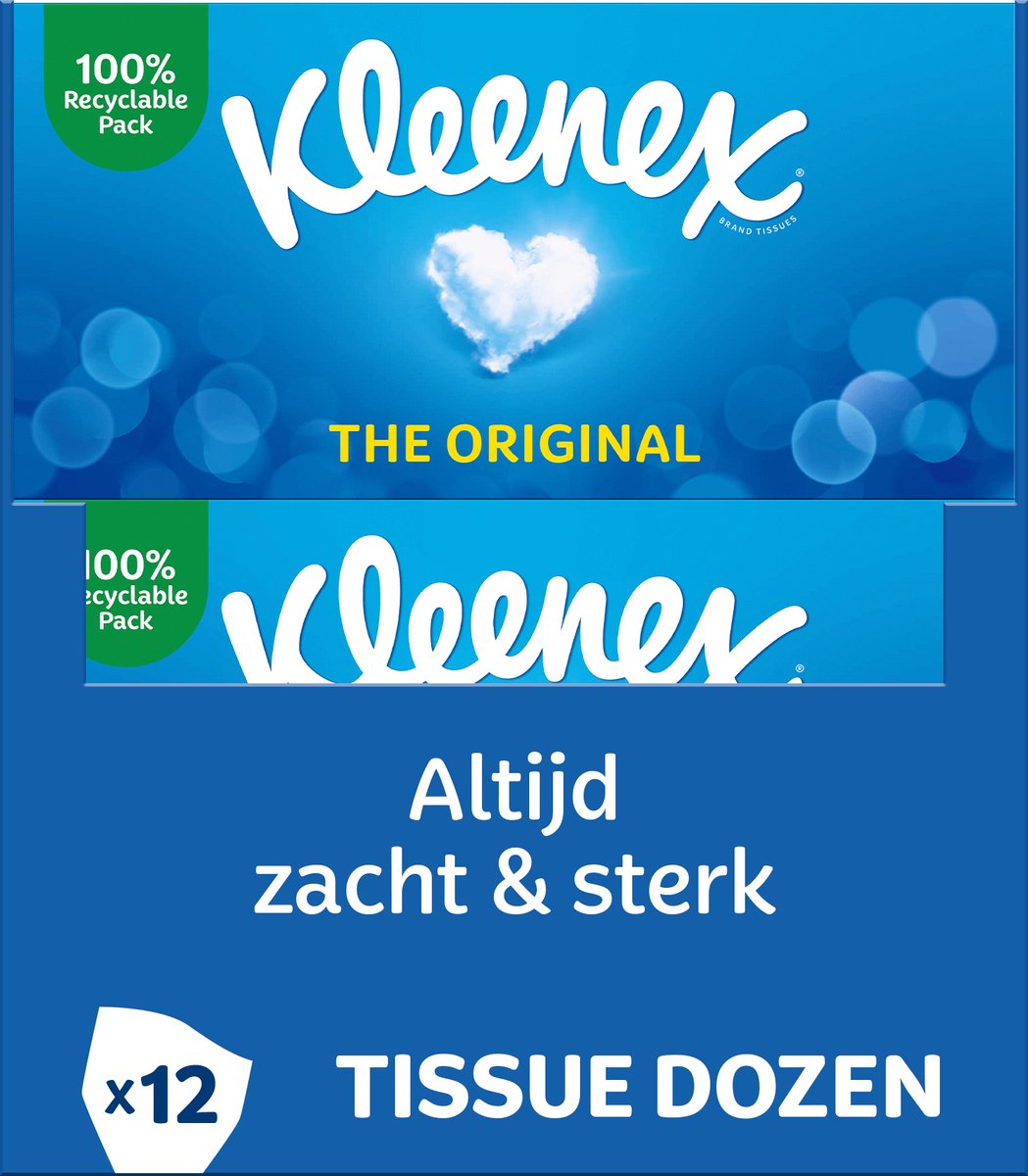 Mouchoirs Kleenex - l'original - pack économique - 12 x 72 pièces = 864 mouchoirs