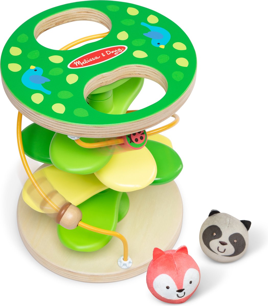 Jouets de cabane dans les arbres torsadés enroulables Melissa Doug pour bébés et tout-petits - jouets en bois - balles sensorielles