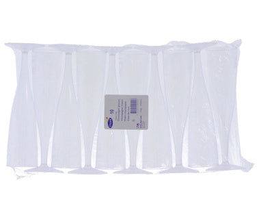 Duni champagne en verre cristallo plastique 10 pièces
