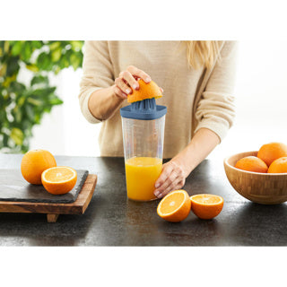 Rotho shaker avec presse 1 l loft horizon bleu