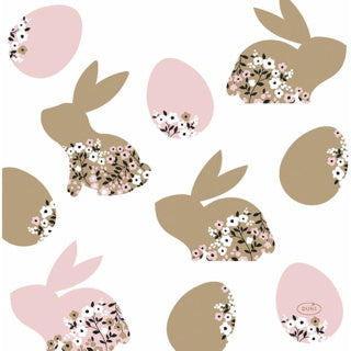 Napkins de Pâques fleurissant les lapins 33x33 cm