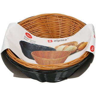 Panier à pain en osier alpina 2 pièces marron noir