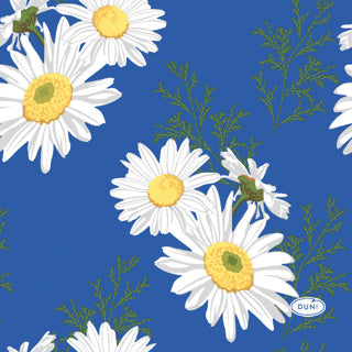 Duni serviettes Daisy Blue 24x24 cm