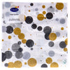 Serviettes festives bulles noires 33x33 cm