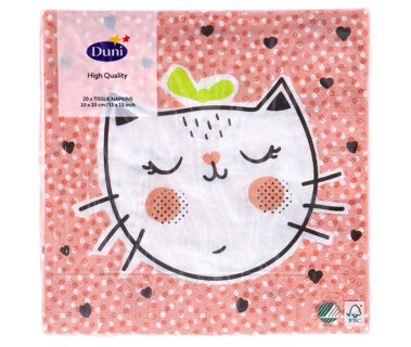 Napkins Playful Cat 33x33 cm