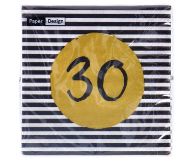 Serviettes 30e anniversaire 33x33 cm