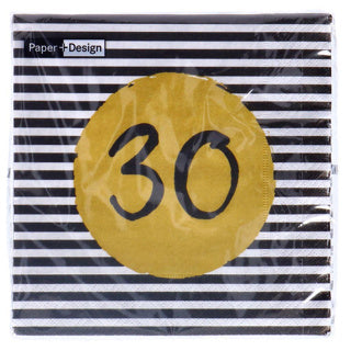 Serviettes 30e anniversaire 33x33 cm