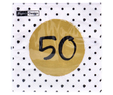 Serviettes 50e anniversaire 33x33 cm