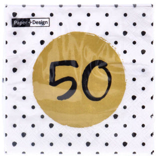 Serviettes 50e anniversaire 33x33 cm