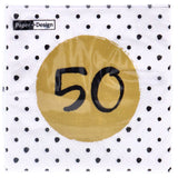 Serviettes 50e anniversaire 33x33 cm