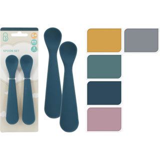 Cuillère bébé set 2pcs silicone 5 couleurs asst | 10 pièces