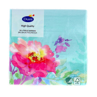 Duni serviettes florales fluide 24x24 cm