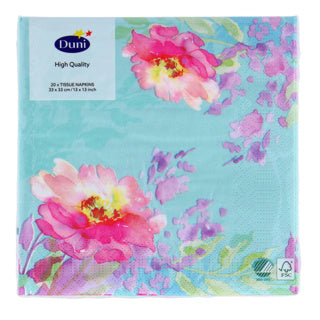 Duni serviettes florales fluide 33x33 cm