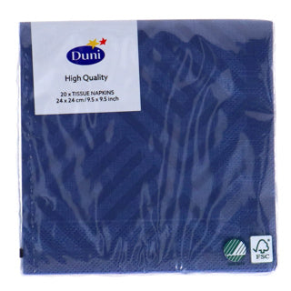 Duni serviettes mosaïques bleu foncé 24x24 cm