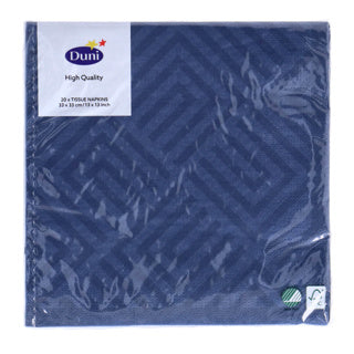 Duni serviettes de mosaïque bleu foncé 33x33 cm