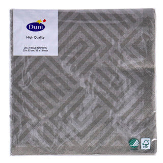 Serviettes mosaïques gris granit 33x33 cm