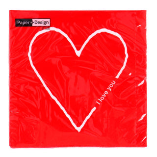 Duni serviettes je t'aime 33x33 cm