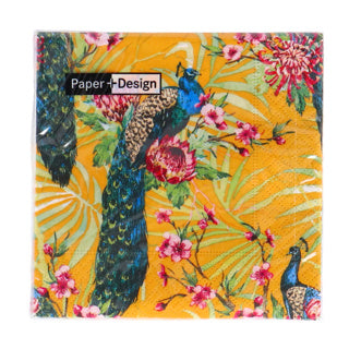 Duni sertons de paon tropic 24x24 cm
