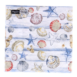 Duni serviettes de plage coquilles 33x33 cm