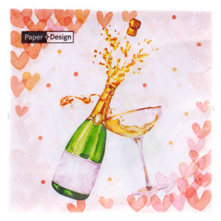 Duni serviettes coeurs bulles 33x33 cm