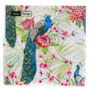 Duni sertons de paon tropic 33x33 cm