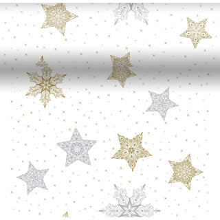 Duni 3-en-1 étoiles de neige blanc 40x480cm