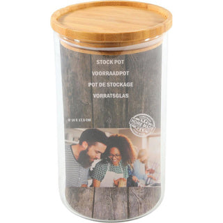 Jar d'origine 10x17,5 cm couvercle en bambou empilable