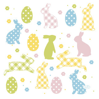 Nappe Duni lapins et œufs 138 x 220 cm | 2 pièces