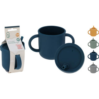 Gobelet avec poignées 250ml 8.4oz silicone 5 asst | 6 pièces