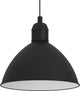 Lampe à suspension Eglo priddy - e27 - ø 30,5 cm - noir|blanc - acier