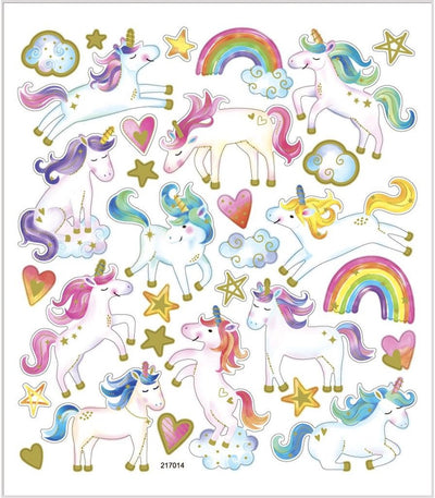 Autocollants Creativ company, licorne, feuille 15x16,5 cm, 1 feuille