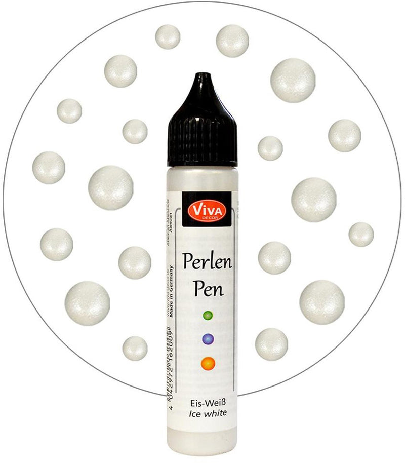 Stylo perle Viva blanc glace