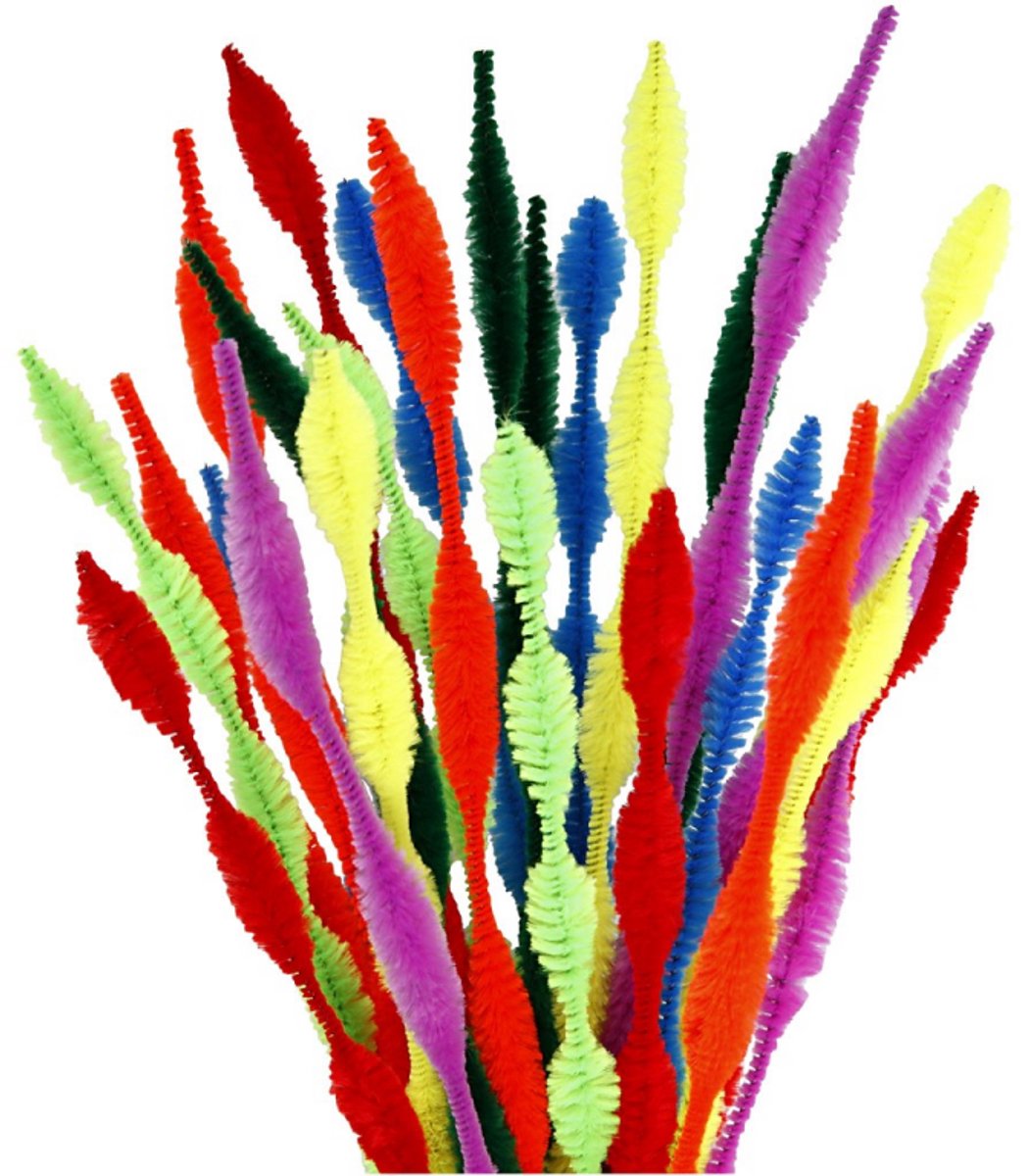 Creativ company chenille, ondulé, L: 30 cm, épaisseur 5-12 mm, différentes couleurs, 28 div 1 boîte