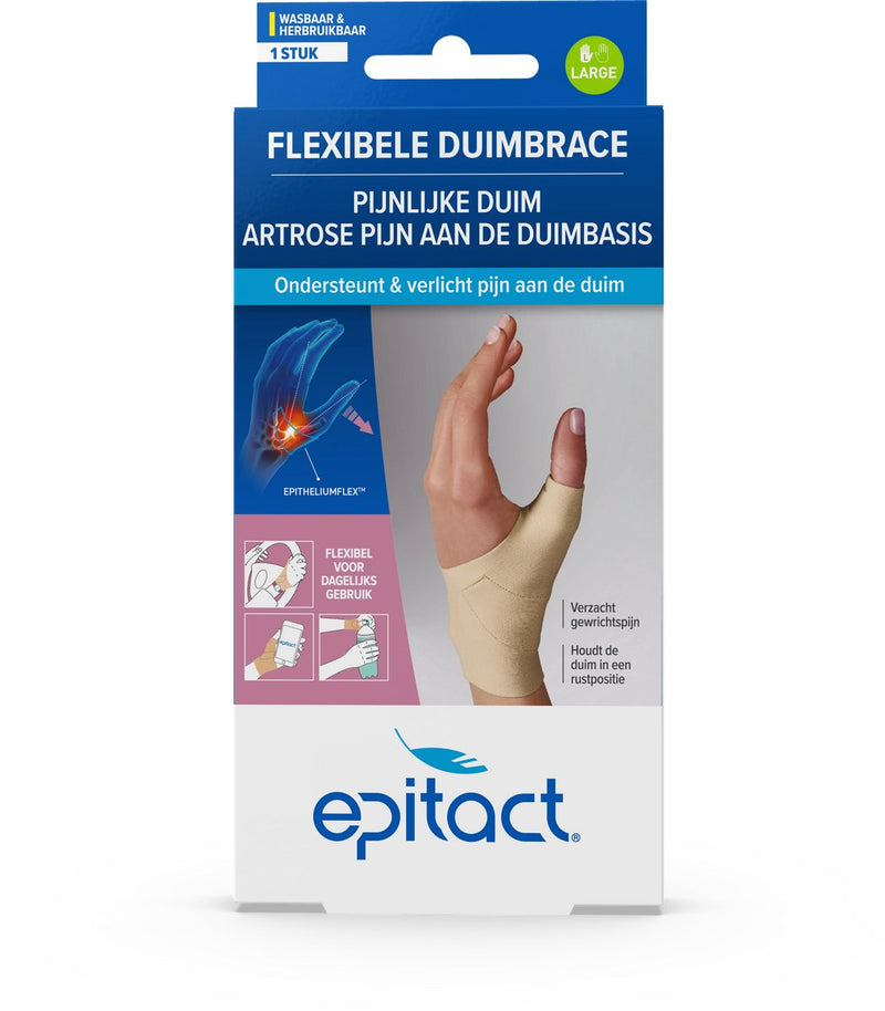 Orthèse de pouce Epitact jour gauche taille L - orthèse de pouce pour arthrose et rhizarthrose du pouce - support flexible - lavable - 1 pièce