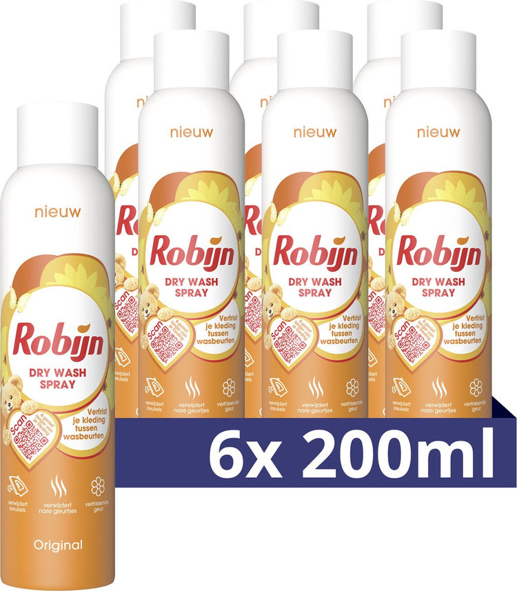Robijn -spray de lavage à sec - désodorisant textile - 6 bouteilles x 200 ml - pack économique